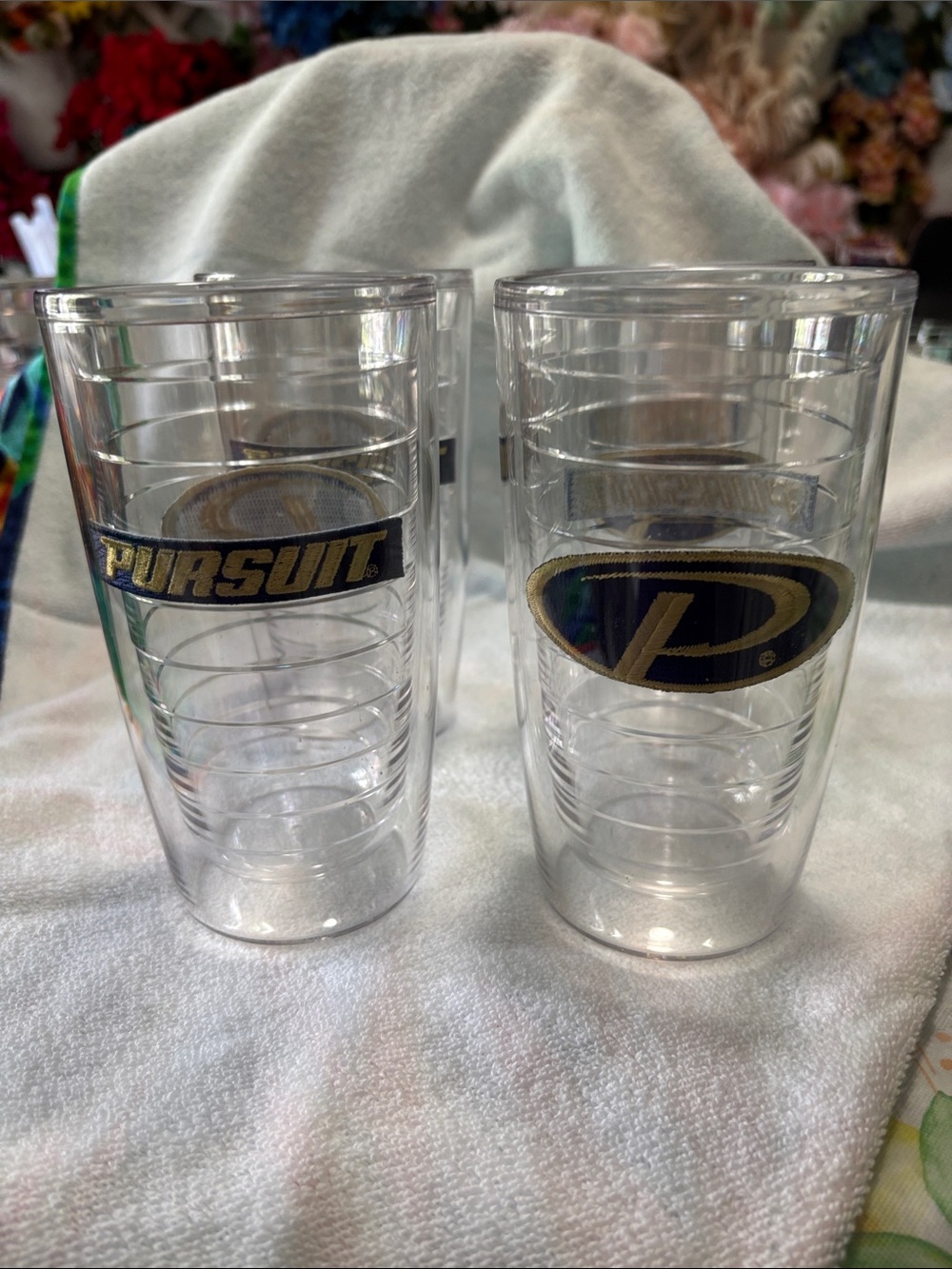 Branded Clear Plastic Tumblers - Set of 4